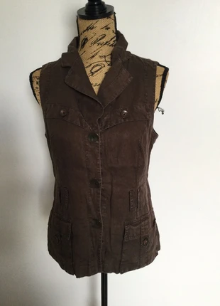 Jolie veste en lin sans manche, brand: Promod, condition: Good, size: M / 38 / 10, €6.00, €7.00 includes Buyer Protection