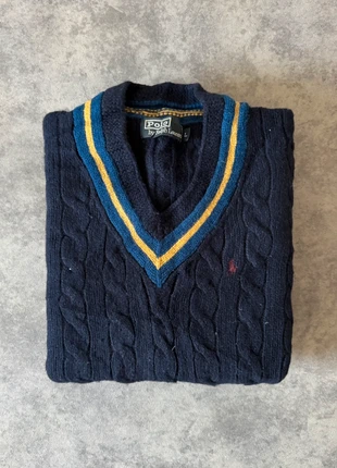 Pull col V Torsadé Ralph Lauren laine bleu marine L femme, marque: Ralph Lauren, état: Très bon état, taille: L / 40 / 12, 45,00 €, 47,95 € Protection acheteurs incluse