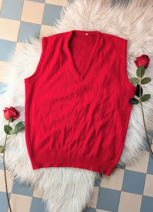 Pull gilet sans manche vintage rouge homme noël fête de fin d'année chic col V M 38, zustand: Sehr gut, größe: M, 8,00 €, 9,10 € inklusive Vinted-Käuferschutz