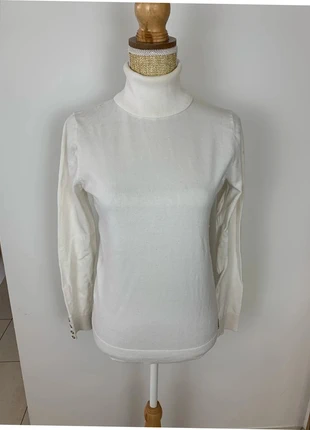 Col Roulé Tommy Hilfiger Blanc Crème - Taille M - Tache, marque: Tommy Hilfiger, état: Bon état, taille: M / 38 / 10, 10,00 €, 11,20 € Protection acheteurs (Pro) incluse