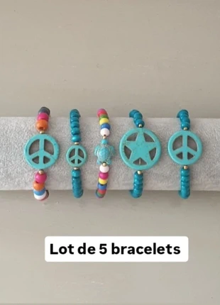 Lot de 5 bracelets élastiques femme.  Hippie chic, marque: Hippie Chic, état: Très bon état, 5,00 €, 5,95 € Protection acheteurs (Pro) incluse