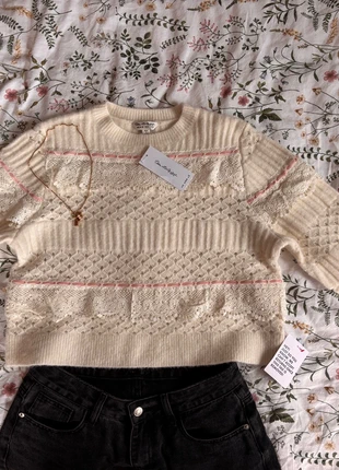 miss selfridge strickpullover mit spitze - knitted sweater with lace - rüschen, marque: Miss Selfridge, état: Neuf avec étiquette, taille: S / 36 / 8, 29,00 €, 31,15 € Protection acheteurs incluse