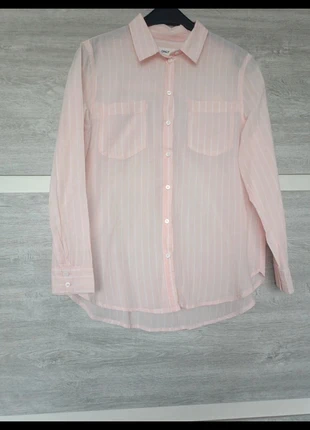 Lichte blouse met lange mouwen - Licht roze wit gestreept - Chemise - ONLY - Maat 36 Small S, merk: ONLY, staat: Goed, maat: S / 36 / 8, € 5,99, € 6,99 inclusief Kopersbescherming
