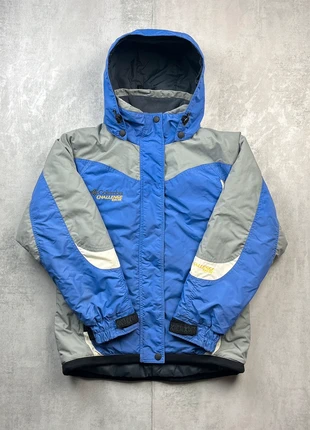 CJ20 - Veste de ski/snowboard Columbia challange series bleu/gris à capuche imperméable - Taille M, merk: Columbia, staat: Heel goed, maat: M / 38 / 10, € 34,99, € 37,44 inclusief Kopersbescherming Pro