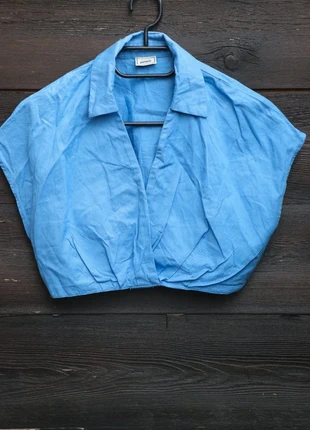 Crop top bleu Pimkie vintage - Taille 38 (peut aller à 36), marque: Pimkie, état: Bon état, taille: M / 38 / 10, 5,00 €, 5,95 € Protection acheteurs (Pro) incluse