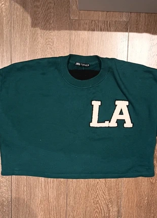 Sudadera verde cropped, marque: Zara, état: Très bon état, taille: S / 36 / 8, 3,00 €, 3,85 € Protection acheteurs incluse