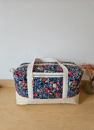 Sac de voyage fleuri bleu, brand: Fait Main, condizioni: Ottime, €48.00, €51.10 include la Protezione acquisti