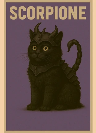 Poster Micio Scorpione, marque: NO LABEL, état: Neuf sans étiquette, 9,00 €, 10,15 € Protection acheteurs incluse