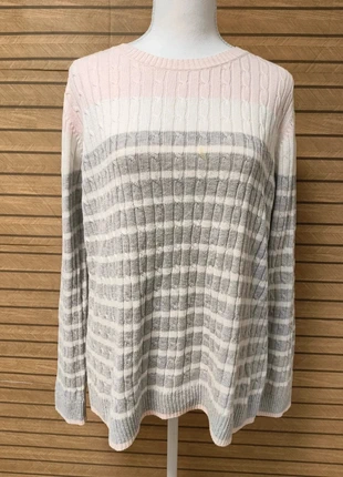 Pull rayé torsadé Croft & Barrow #43 – Femme – Taille L – Rose, blanc - Vintage YéK Torsadé, marque: Vintage Dressing, état: Très bon état, taille: L / 40 / 12, 4,00 €, 4,90 € Protection acheteurs incluse