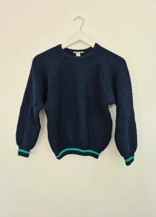 Pull Vintage Enfant/Femme - Bleu Marine & Vert - Taille 12 Ans / XS Femme Oversize, brand: Vintage Dressing, condition: Very good, size: XS / 34 / 6, €7.99, €9.09 includes Buyer Protection