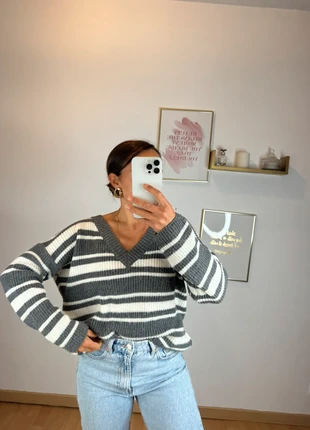 pull marinière gris et blanc Brownie, merk: Brownie, staat: Heel goed, maat: S / 36 / 8, € 9,99, € 11,19 inclusief Kopersbescherming