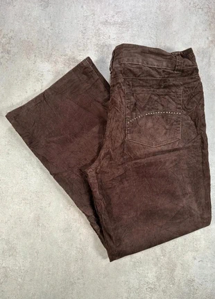 Pantalon En Velours Côtelé / Corduroy denverhayes marron profond, coupe droite, taille 14X28, marke: Vintage Dressing, zustand: Sehr gut, größe: XXL / 44 / 16, 11,00 €, 12,25 € beinhaltet Vinted-Käuferschutz Pro