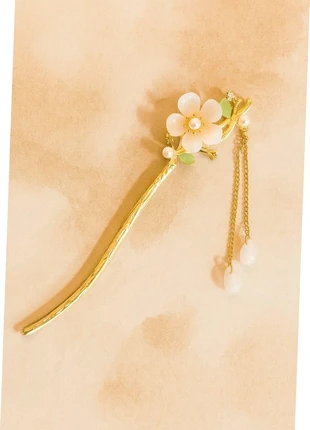 Épingle à cheveux fleur dorée élégante avec perles décoratives – Neuf, estado: Nuevo sin etiquetas, 3,50 €, 4,38 € Protección al comprador Pro incluida