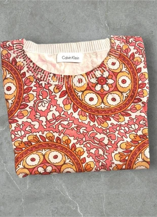 Top Calvin Klein femme S multicolore imprimé floral mandala chic et léger, merk: Calvin Klein, staat: Goed, maat: S / 36 / 8, € 3,00, € 3,85 inclusief Kopersbescherming