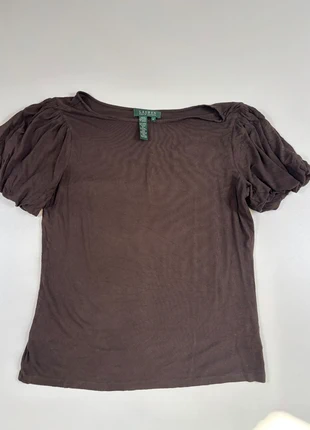 T-shirt marron à manches bouffantes – Lauren Ralph Lauren – Taille M, marke: Ralph Lauren, zustand: Sehr gut, größe: M / 38 / 10, 12,00 €, 13,30 € beinhaltet Vinted-Käuferschutz Pro