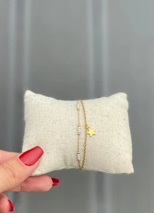 Bracelet double rang en acier inoxydable pendentif étoile et petites perles, marke: Tendance, zustand: Sehr gut, 9,00 €, 10,15 € beinhaltet Vinted-Käuferschutz Pro