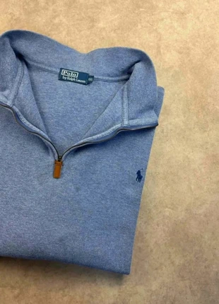 Pull 1/4 zip Ralph Lauren bleu / gris logo brodé vintage - taille XXL, marke: Ralph Lauren, zustand: Sehr gut, größe: XXL, 59,90 €, 63,60 € beinhaltet Vinted-Käuferschutz Pro
