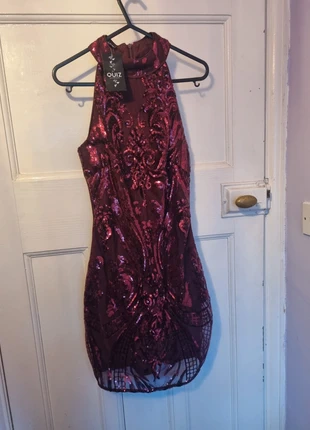 Berry sequin NWT sparkly party dress Quiz size 10 turtleneck high Christmas party ladies New Tags, brand: Quiz, condition: New with tags, size: M / 10, £8.99, £10.14 includes Buyer Protection