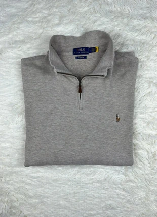 Polo 1/4 zip à manches longues col camionneur Ralph Lauren beige logo brodé vintage, marque: Ralph Lauren, état: Très bon état, taille: L, 59,49 €, 63,16 € Protection acheteurs incluse