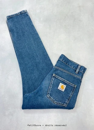 Jean Carhartt wip Bleu Marine Loose modèle Newel Pant 100% coton Workwear Denim - Taille XS w26 #310, marca: Carhartt, estado: Muito bom, tamanho: PT 36 | W26, €49.00, €52.15 inclui Proteção do Comprador Pro