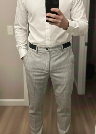 Pantalon Homme Tailleur à Carreaux Gris - Coupe Slim, marque: Zara, état: Très bon état, taille: M, 17,90 €, 19,50 € Protection acheteurs incluse