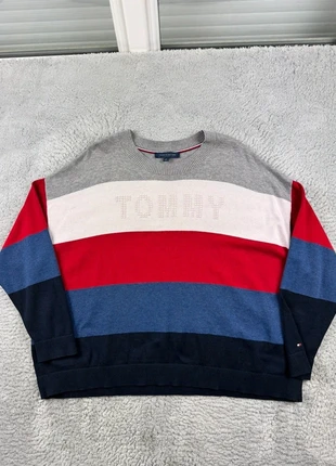 Pull col rond à rayures Tommy Hilfiger | Taille XL | Multicolore Logo Brodé, brand: Tommy Hilfiger, condition: Very good, size: XL / 42 / 14, €19.90, €21.60 includes Buyer Protection Pro