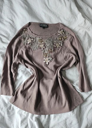 Y2K Vintage Beaded Lace Jumper Top, brand: Vintage Dressing, condition: Very good, size: L / UK 16-18, £3.00, £3.85 includes Buyer Protection