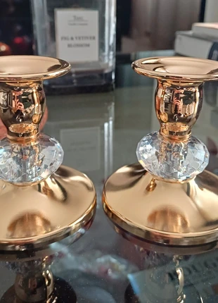 Set de 2 bougeoirs dorés, brand: Boutique Parisienne, condition: Very good, €7.50, €8.58 includes Buyer Protection