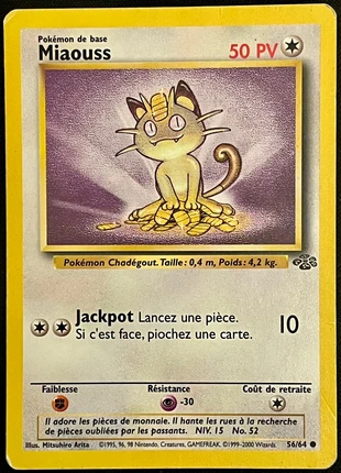 Carte Pokémon Miaouss 56/64 - Wizards Jungle 2000, marke: Pokémon, zustand: Gut, 1,50 €, 2,28 € inklusive Vinted-Käuferschutz