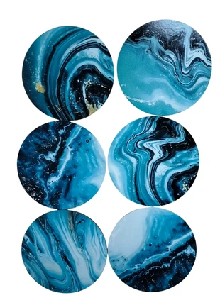 🌈 Lot de 6 sous verre en bois imprimé pouring 🌈, marca: Fashion, estado: Muy bueno, 6,00 €, 7,00 € Protección al comprador incluida