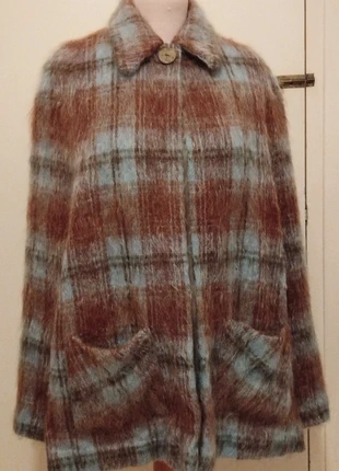 Manteau cape vintage mohair, laine /Écosse /Endrew Stewart, marca: Endrew Stewart, estado: Muito bom, tamanho: S / 36 / 8, €65.00, €68.95 inclui Proteção do Comprador