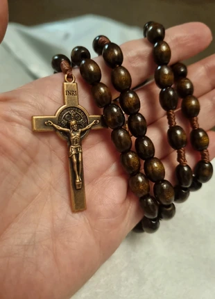 Dark wooden rosary beads, brand: None, condition: New without tags, £5.00, £5.95 includes Buyer Protection