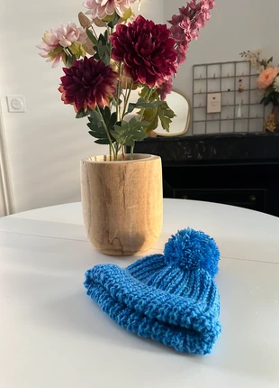 Bonnet à pompon en laine fait main / hand made wool hat / cappello di Lana, marca: Fait Main, estado: Muito bom, tamanho: S, €15.00, €16.45 inclui Proteção do Comprador