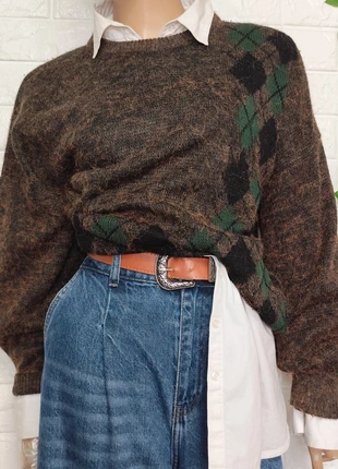 Jersey punto vintage oversize 90's rombos marrón, marque: Vintage Dressing, état: Très bon état, taille: M / 38 / 10, 24,90 €, 26,85 € Protection acheteurs incluse