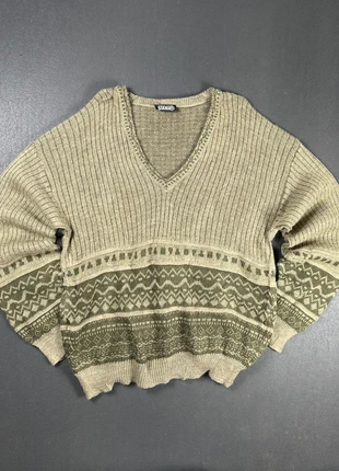 Gros Pull d'hiver Chaud Vintage Col V - Taille L - Kaki,Vert - 35% Laine - #89, brand: Vintage Dressing, condizioni: Ottime, taglia: L / IT 44 / EU 40, €10.00, €11.20 include la Protezione acquisti Pro