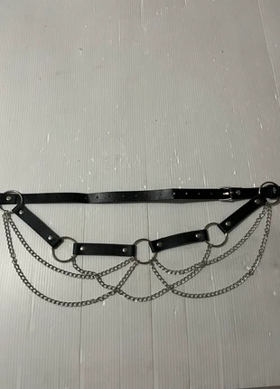 5 Hoop and Short Chains Faux Leather Body Harness Waist Belt Gothic Grunge Alternate Accessory, brand: Punk, condition: New with tags, size: Adjustable, £5.99, £6.99 includes Buyer Protection Pro