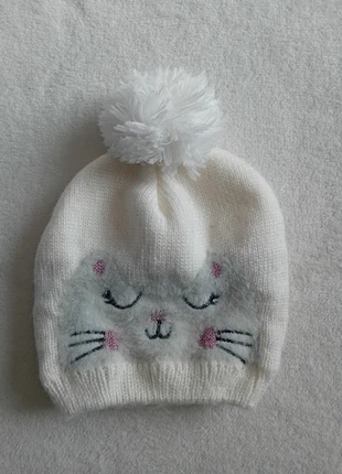 Bonnet blanc chat fille - taille 5-8ans - neuf sans étiquette, condition: New without tags, size: 5-8 years, 54 cm, €4.00, €4.90 includes Buyer Protection