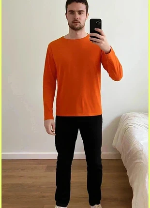 tee shirt manches longues orange, estado: Muito bom, tamanho: Tamanho único, €5.00, €5.95 inclui Proteção do Comprador