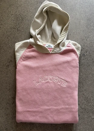 Sweat à capuche Lacoste vintage rose et blanc cassé en maille logo brodé taille 44/M, marque: Lacoste, état: Très bon état, taille: Autre, 25,00 €, 26,95 € Protection acheteurs incluse
