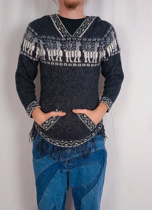 Jumper knit poncho capuche pull-over lama alpaga, brand: Vintage Dressing, condition: Very good, size: S / 36 / 8, €29.00, €31.15 includes Buyer Protection