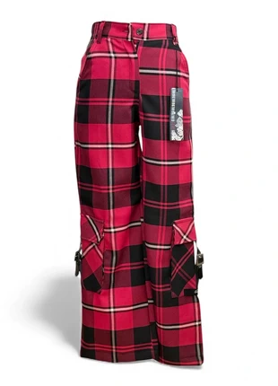 Pantalon cargo iconique rose à carreaux Y2K – taille 2XS/XS – style punk/skater, brand: Vintage Dressing, condition: Very good, size: XS / 34 / 6, €24.90, €26.85 includes Buyer Protection Pro