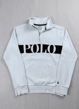 Half zip 1/4 zip pull camionneur col roulé Ralph Lauren blanc logo Polo noir | Taille XS, brand: Ralph Lauren, condition: Very good, size: XS, €60.00, €63.70 includes Buyer Protection Pro