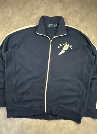 Pull / veste zippée Ralph Lauren marine logo brodé blanc vintage - taille XXL, brand: Ralph Lauren, condizioni: Ottime, taglia: XXL, €39.90, €42.60 include la Protezione acquisti Pro