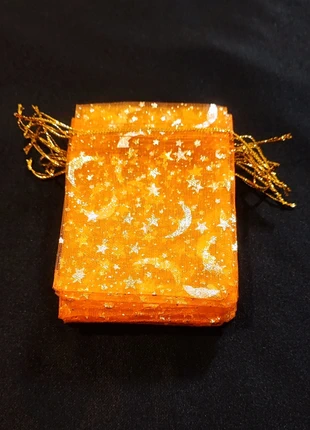 Lot de 10 pochettes organza orange – motifs lune et étoiles dorés 7×9 cm, brand: sansnom., condition: New without tags, €1.60, €2.38 includes Buyer Protection Pro