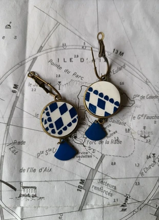 Boucles d'oreilles vaisselle recyclée, marke: Fait Main, zustand: Neu, 10,00 €, 11,20 € beinhaltet Vinted-Käuferschutz Pro