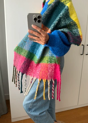 Miss Sparrow London Soft Cozy Checkered Blanket Scarf Multi Blue/Green/Pink/Yellow/Orange, brand: miss sparrow, condition: Very good, £17.00, £18.55 includes Buyer Protection