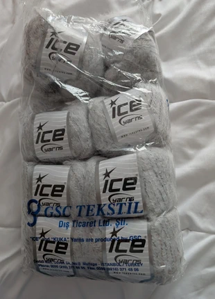 Lot de 8 pelotes de laine Kan mohair, marca: ice yarns, estado: Novo com etiquetas, €18.00, €19.60 inclui Proteção do Comprador