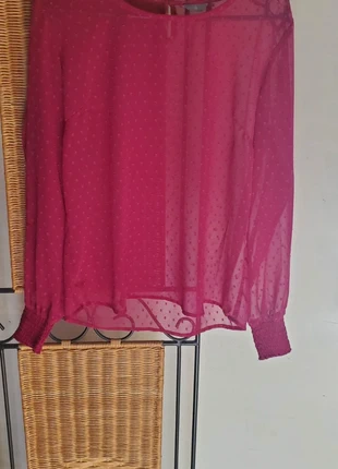Blouse transparente fuchsia - Taille 36, condition: Very good, size: S / 36 / 8, €3.90, €4.80 includes Buyer Protection