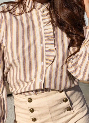 Blouse rayures froufrous, marke: Tendance, zustand: Neu, größe: M / 38 / 10, 35,00 €, 37,45 € beinhaltet Vinted-Käuferschutz Pro