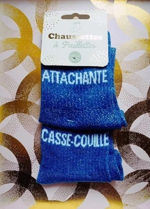 Chaussettes à paillettes "Attachante Casse-Couille" Le duo parfait : l’amour et le chaos., marque: STC, état: Neuf avec étiquette, taille: Taille unique, 4,90 €, 5,85 € Protection acheteurs (Pro) incluse